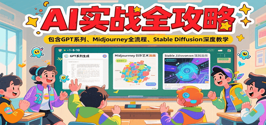 AI实战全攻略，包含GPT系列、Midjourney全流程、Stable Diffusion深度教学-小鹏项目网