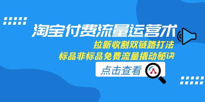 淘宝付费流量运营术，拉新收割双链路打法，标品非标品免费流量撬动秘诀-小鹏项目网