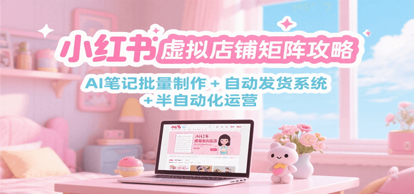 小红书虚拟店铺矩阵攻略：AI笔记批量制作 + 自动发货系统 + 半自动化运营-小鹏项目网