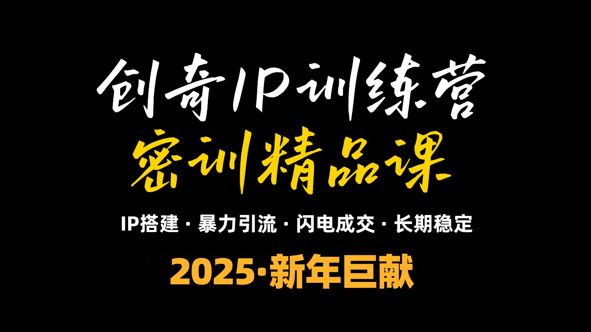 2025年“知识付费IP训练营”小白避坑年赚百万，暴力引流，闪电成交-小鹏项目网