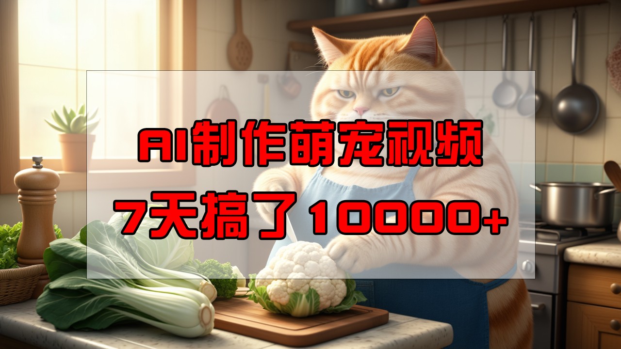 靠AI制作萌宠视频，7天搞了1万+，操作简单门槛低，有手机就行-小鹏项目网
