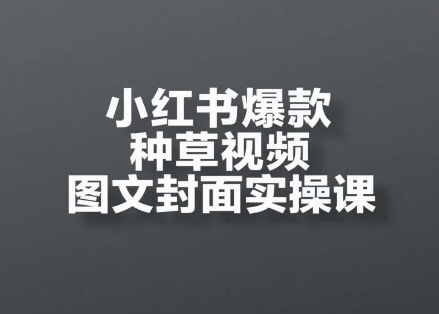 小红书爆款种草视频图文封面实操课，​开店、选品、引流、变现全流程-小鹏项目网