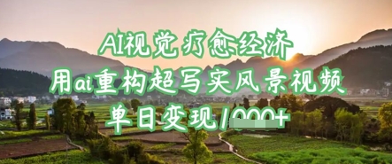 AI视觉疗愈经济：用ai重构超写实风景视频，单日变现多张-小鹏项目网