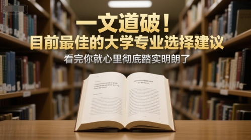 付费文章：一文道破！目前最佳的大学专业选择建议，看完你就心里彻底踏实明朗了-小鹏项目网