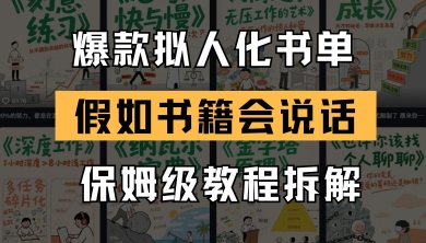 最新爆款拟人化书单玩法，假如书籍会说话，保姆级教程-小鹏项目网