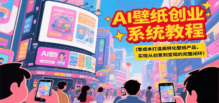 AI壁纸创业系统教程，零成本打造高转化壁纸产品，实现从创意到变现的完整闭环-小鹏项目网