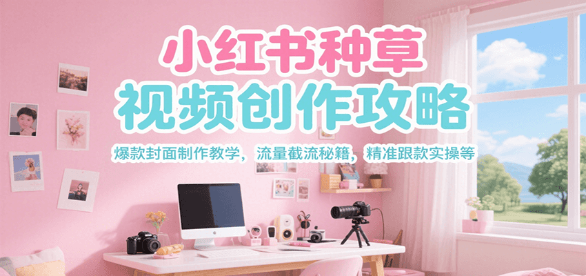 小红书种草视频创作攻略，爆款封面制作教学 ，流量截流秘籍 ，精准跟款实操等-小鹏项目网