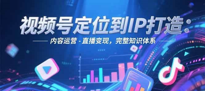 视频号定位到IP打造：账号搭建-内容运营-直播变现，完整知识体系-小鹏项目网