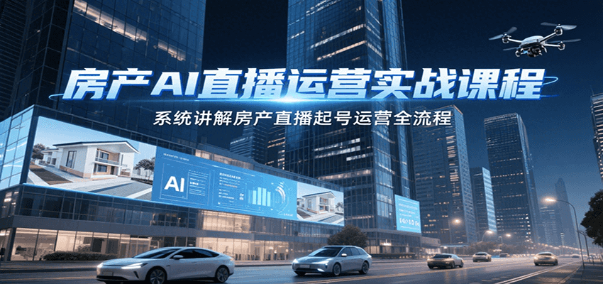 房产AI直播运营实战课程，系统讲解房产直播起号运营全流程-小鹏项目网