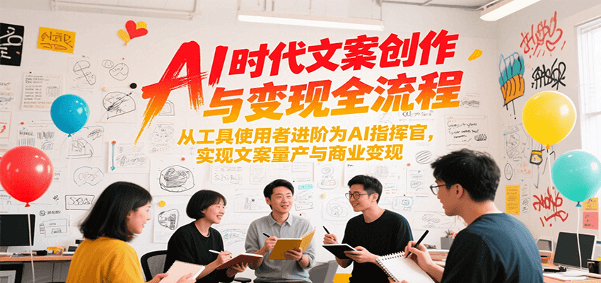 AI时代文案创作与变现全流程，从工具使用者进阶为AI指挥官，实现文案量产与商业变现-小鹏项目网