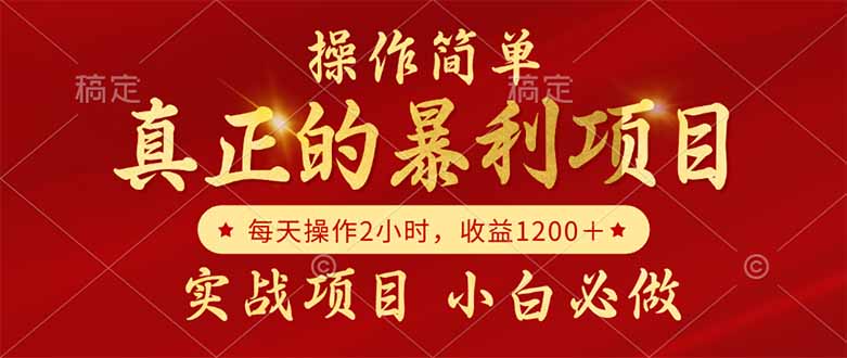 真正的暴利项目，操作简单，每天收益1200＋，自己做老板-小鹏项目网