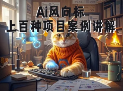 Ai风向标-附100种项目案例玩法-0基础小白到大神ai视频商业应用教学-小鹏项目网