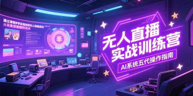 无人直播实操训练营，从设备搭建到话术，AI系统五代操作指南(7月更新-小鹏项目网
