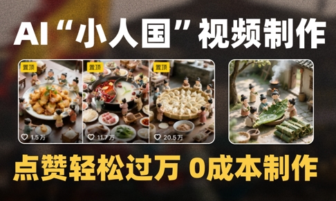 爆款1000W+播放微缩景观迷你小人国AI视频0成本制作全流程教学-小鹏项目网