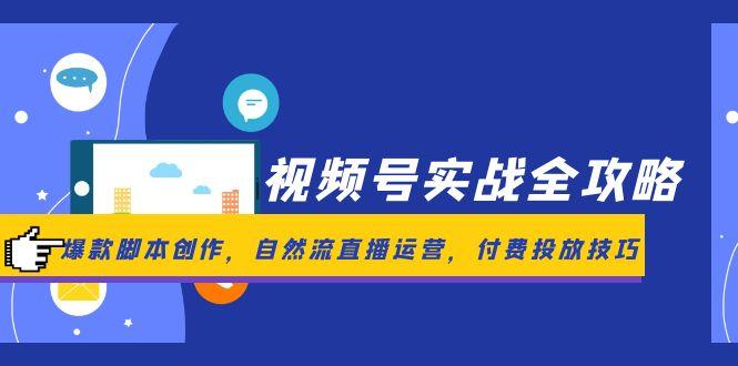 视频号实战全攻略，爆款脚本创作，自然流直播运营，付费投放技巧-小鹏项目网