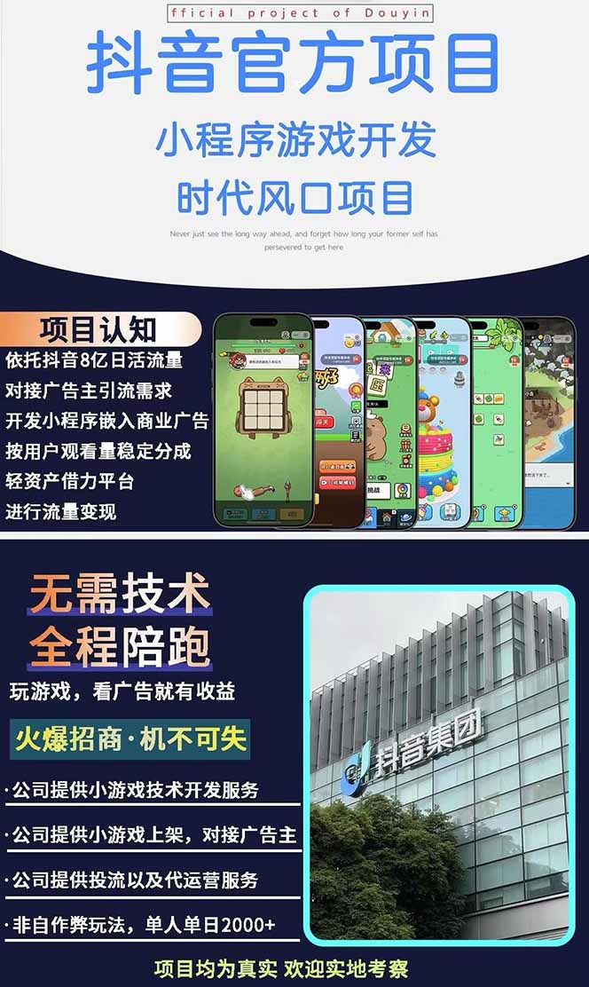 图片[1]-2025最热抖音官方项目 Ai时代风口项目小程序游戏开发 实测单个游戏日收…-小鹏项目网
