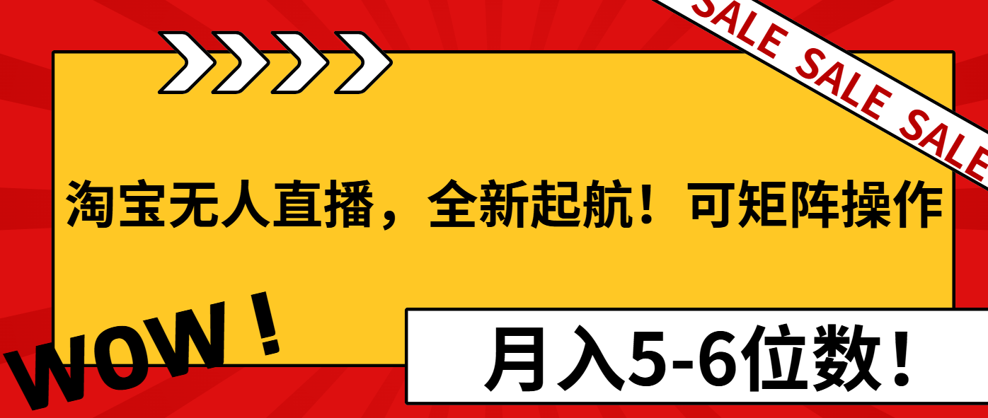 淘宝无人直播，全新起航！可矩阵操作，月入5-6位数！-小鹏项目网