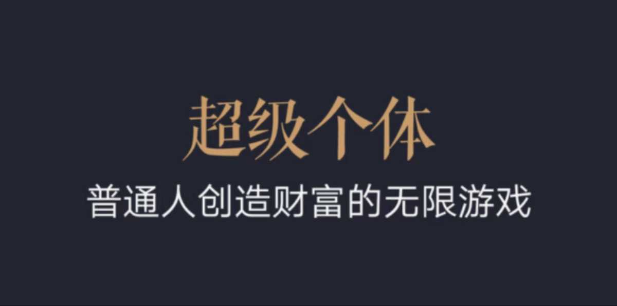 超级个体：2024-2025翻盘指南，普通人创造财富的无限游戏-小鹏项目网
