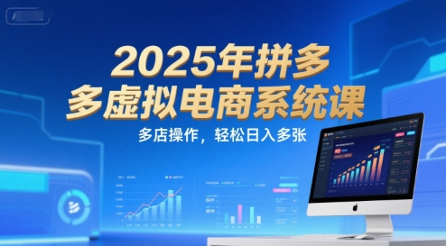 2025年拼多多虚拟电商系统课，多店操作，轻松日入多张-小鹏项目网