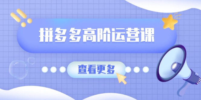 拼多多高阶运营课：极致群爆款玩法，轻付费无尽复制，打造单品爆款之路-小鹏项目网