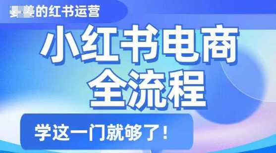 小红书电商全流程，精简易懂，从入门到精通，学这一门就够了-小鹏项目网