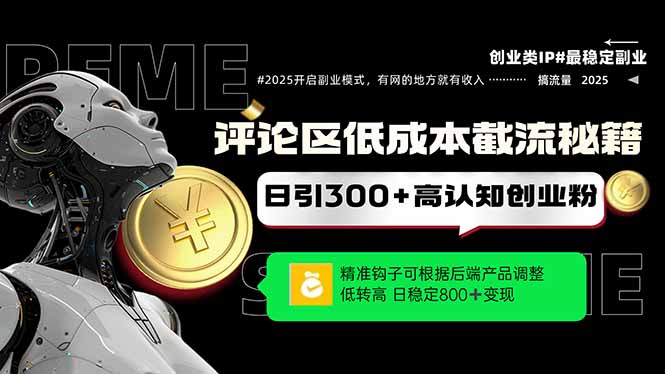 评论区低成本引流秘籍，精准钩子直击用户，单账号日增300+创业粉，日稳…-小鹏项目网
