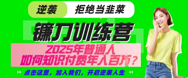 【网创项目终点站-镰刀训练营超级IP合伙人】25年普通人如何通过知识付费实现逆袭【揭秘】-小鹏项目网