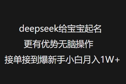 deepseek给宝宝起名更有优势无脑操作接单接到爆新手小白月入1W+-小鹏项目网