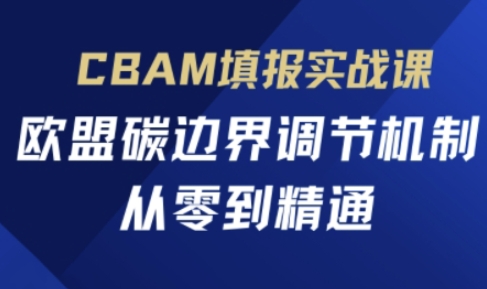 CBAM填报实战课，欧盟碳边界调节机制，从零到精通-小鹏项目网