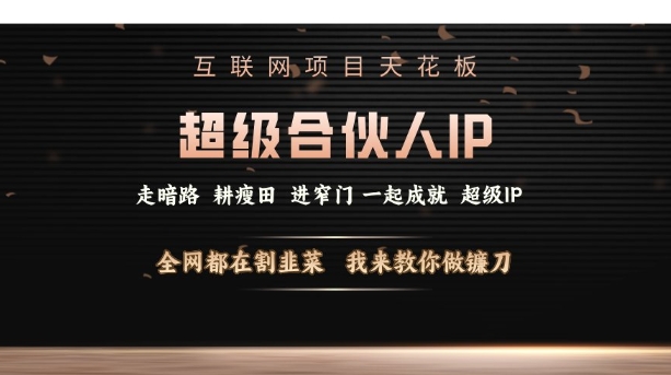 互联网项目天花板，超级合伙人IP，全网都在割韭菜，我来教你做镰刀【仅揭秘】-小鹏项目网