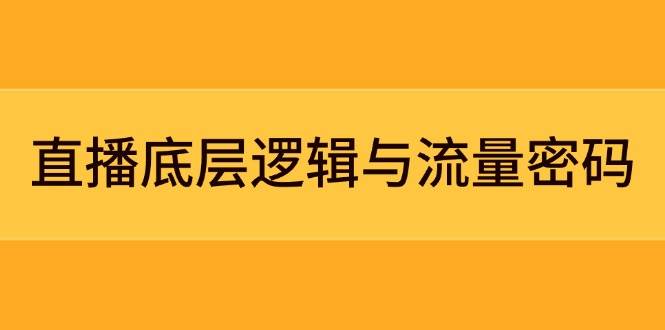 直播底层逻辑与流量密码：定位模型+案例拆解，急速流承接与数据优化全攻略-小鹏项目网