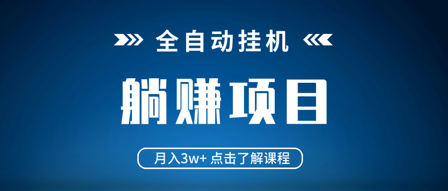 全自动挂机项目 月入3w+ 真正躺平项目 不吃电脑配置 当天见收益-小鹏项目网