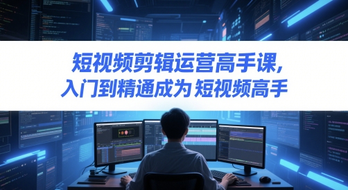 短视频剪辑运营高手课，入门到精通成为短视频高手-小鹏项目网