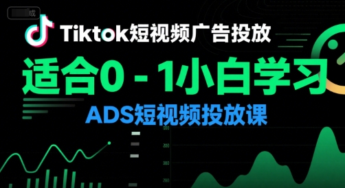 Tiktok短视频广告投放，适合0-1小白学习ADS短视频投放课-小鹏项目网