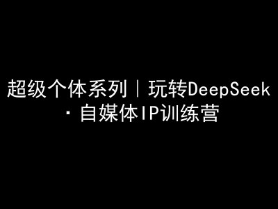 超级个体系列，玩转DeepSeek·自媒体IP训练营，deepseek教程-小鹏项目网