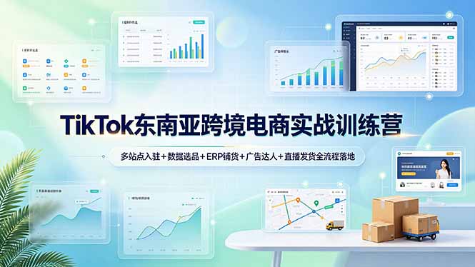 TikTok东南亚跨境电商实战训练营:多站点入驻+数据选品+ERP铺货+广告达人+直播发货全流程落地-小鹏项目网