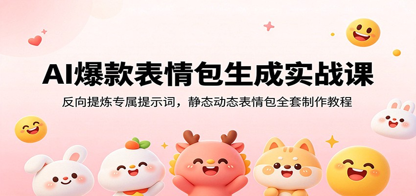 AI爆款表情包生成实战课：反向提炼专属提示词，静态动态表情包全套制作教程-小鹏项目网