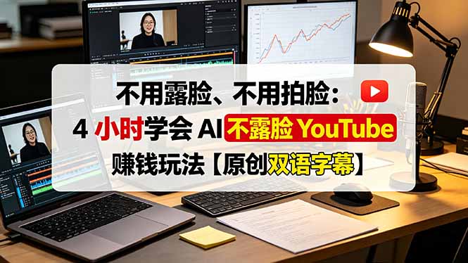 不用露脸、不用拍脸:4 小时学会 AI 不露脸 YouTube 赚钱玩法【原创双语字幕】-小鹏项目网