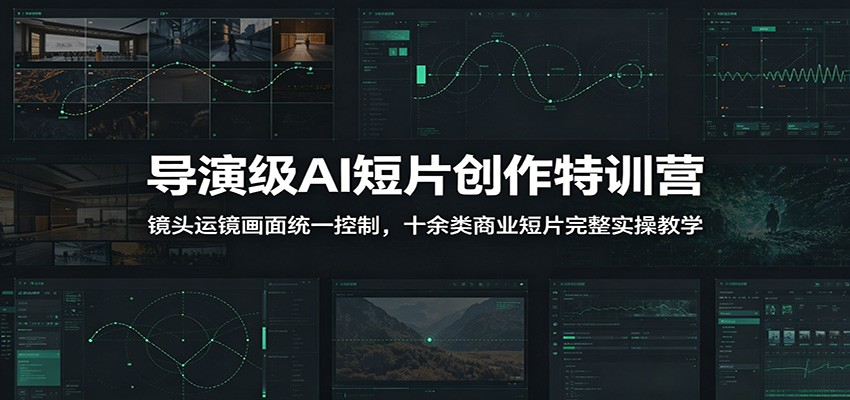 导演级AI短片创作特训营：镜头运镜画面统一控制，十余类商业短片完整实操教学(更新)-小鹏项目网