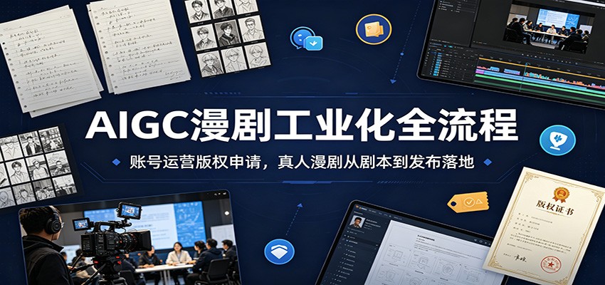 AIGC漫剧工业化全流程:账号运营版权申请,真人漫剧从剧本到发布落地-小鹏项目网