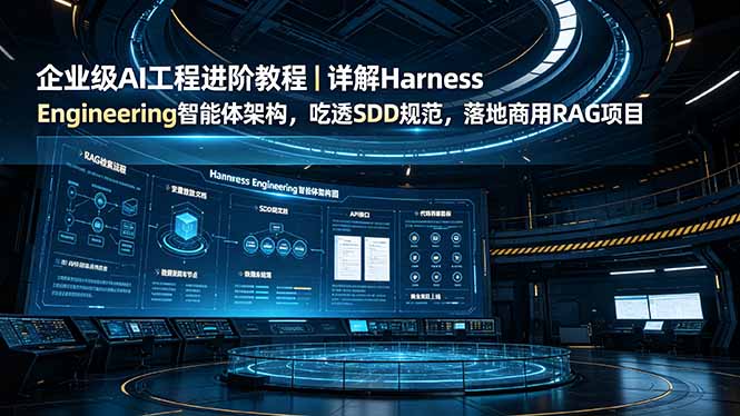 企业级AI工程进阶教程|详解Harness Engineering智能体架构,吃透SDD规范,落地商用RAG项目-小鹏项目网