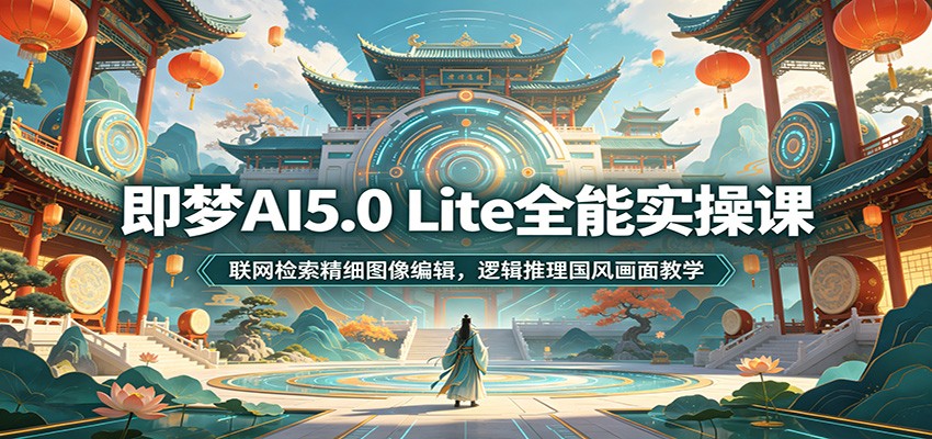 即梦AI5.0 Lite全能实操课：联网检索精细图像编辑，逻辑推理国风画面教学-小鹏项目网