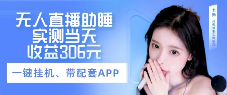 无人直播助睡、实测当天变现306元、一键挂机即可-小鹏项目网