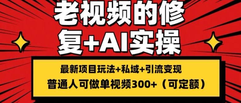 修复老视频的玩法，搬砖+引流的变现(可持久)，单条收益300+【揭秘】-小鹏项目网