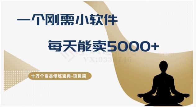 十万个富翁修炼宝典之17.一个刚需小软件，每天能卖5000+-小鹏项目网