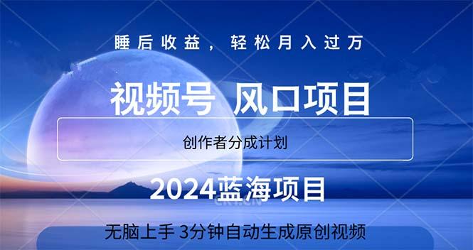 2024蓝海项目，3分钟自动生成视频，月入过万-小鹏项目网