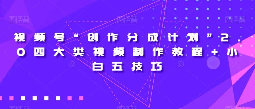 视频号“创作分成计划”2.0四大类视频制作教程+小白五技巧【揭秘】-小鹏项目网