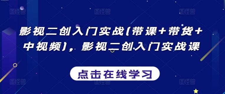 影视二创入门实战(带课+带货+中视频)，影视二创入门实战课-小鹏项目网