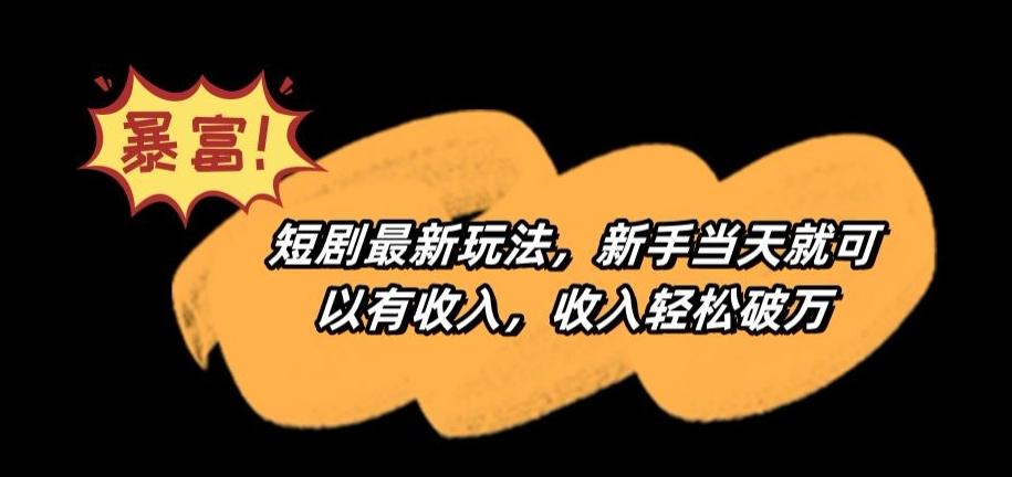 短剧最新玩法，新手当天就可以有收入，收入轻松破万【揭秘】-小鹏项目网
