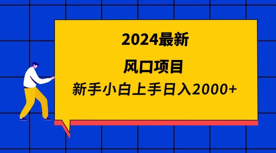 (9483期)2024最新风口项目 新手小白日入2000+-小鹏项目网